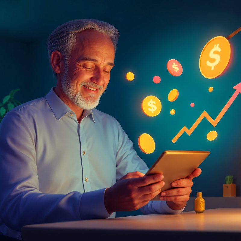 technology-hologram-illustrated (1) Laptop showing crypto charts with HMRC tax forms and calculator — crypto mining tax UK professional guide